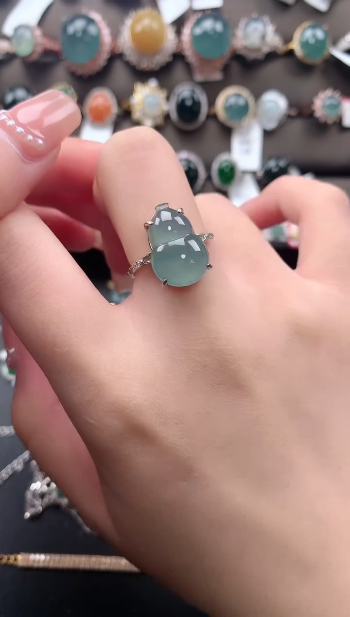 【闪购商品】翡翠戒指银S925镶嵌421412