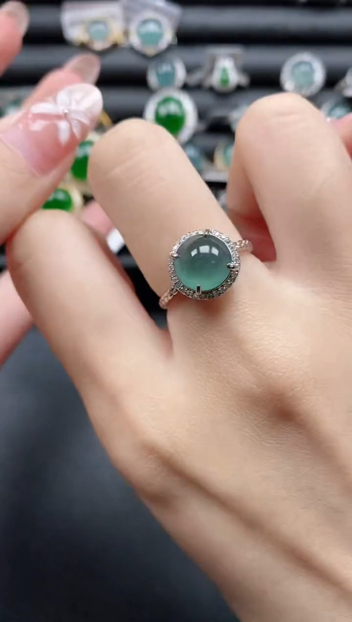 【闪购商品】翡翠戒指银S925镶嵌11111