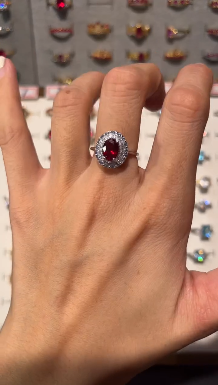 【闪购商品】红宝石戒指银S925镶嵌15312