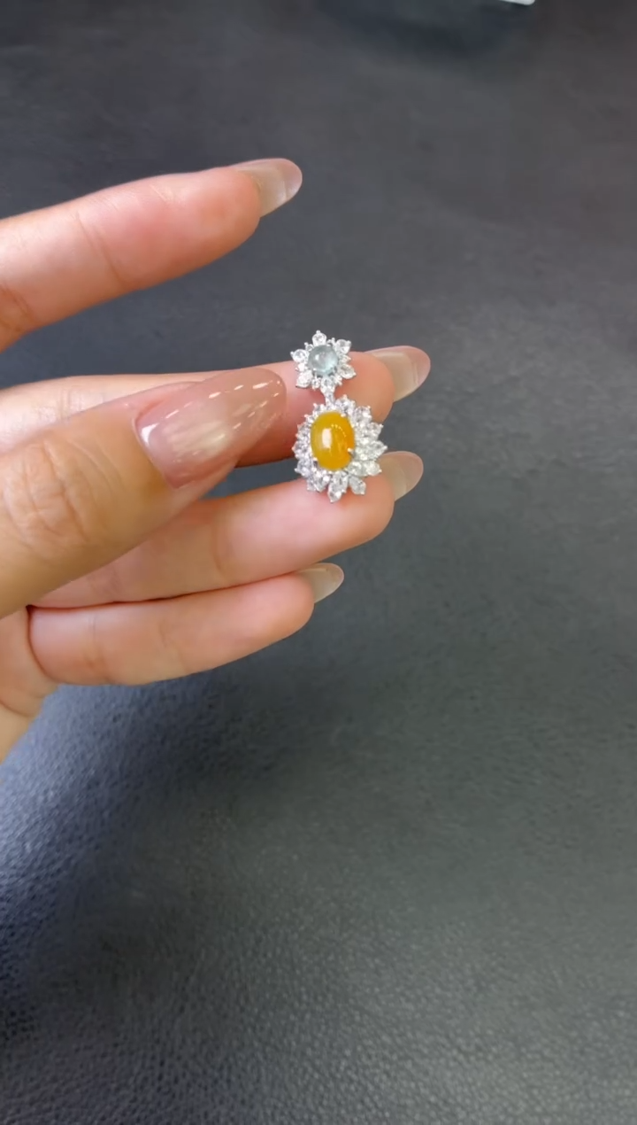 吊坠(不含链)银S925镶嵌翡翠吊坠 