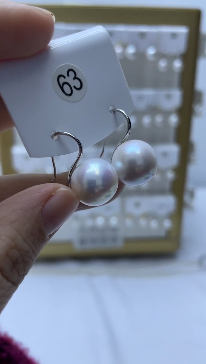 银S925镶嵌耳饰淡水珍珠63