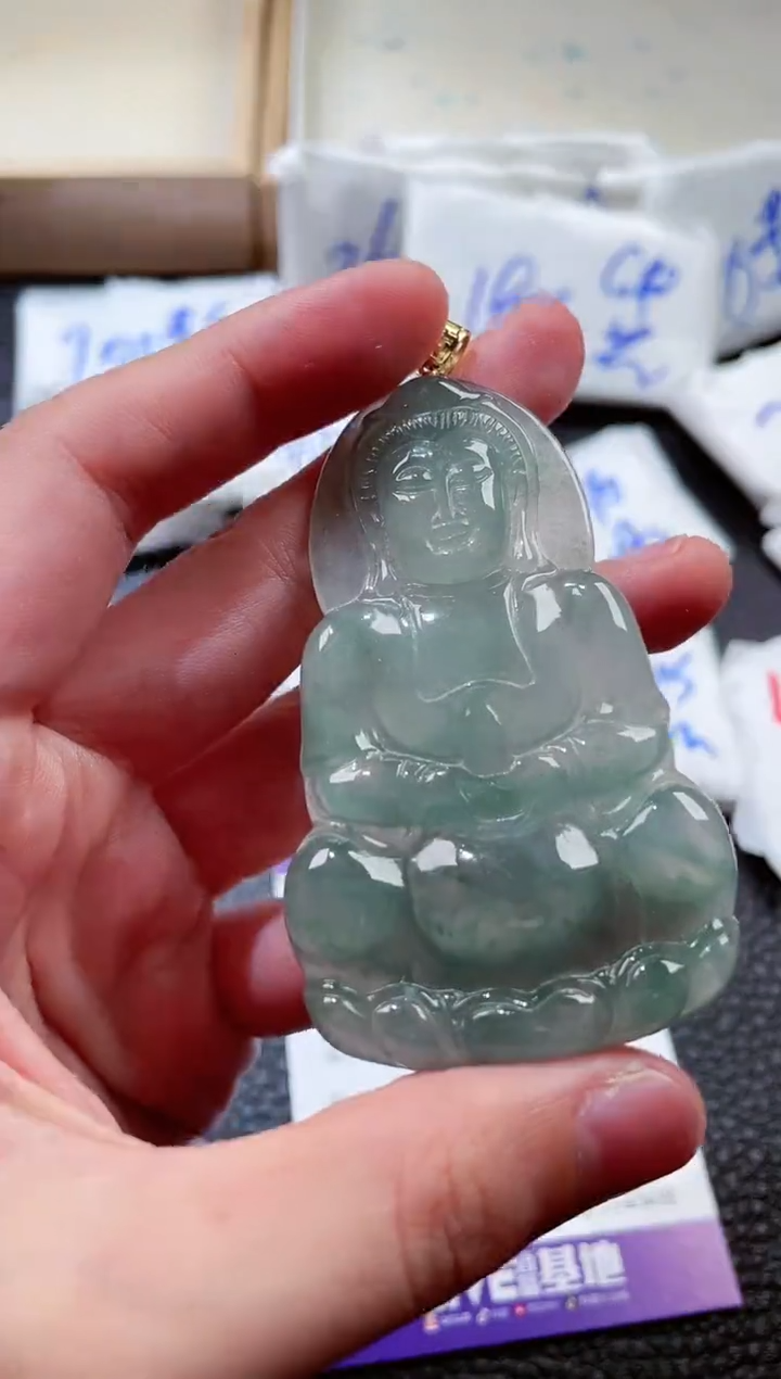 翡翠18K金镶嵌颈饰00004790