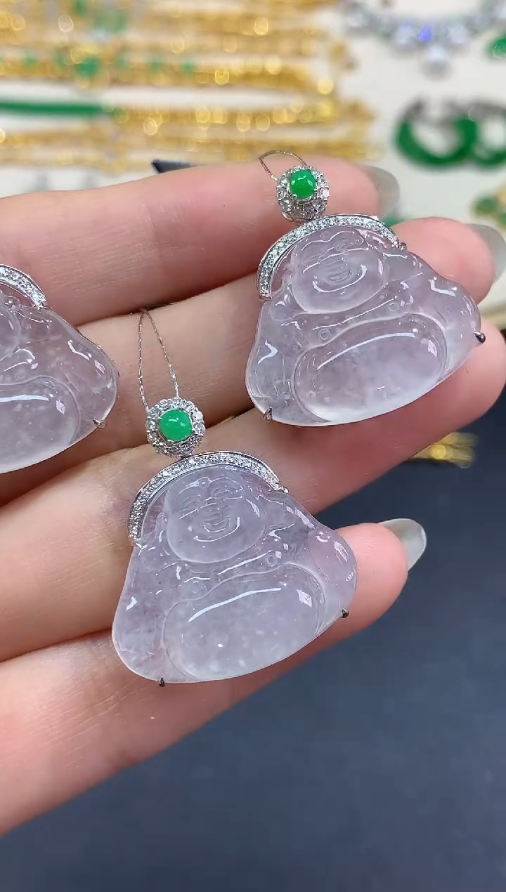 吊坠(不含链)18K金镶嵌翡翠吊坠(不含链)|4980多样性发其一