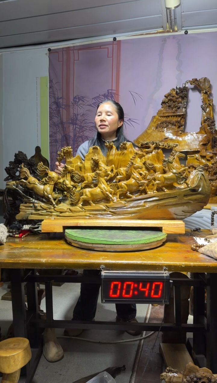 金丝楠胖*金丝楠木雕刻摆件