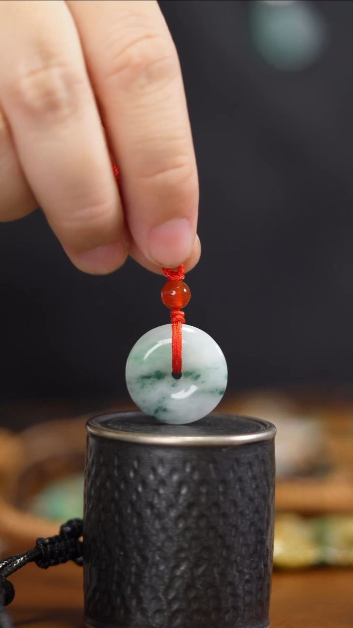 翡翠未镶嵌颈饰翡翠平安扣-童款