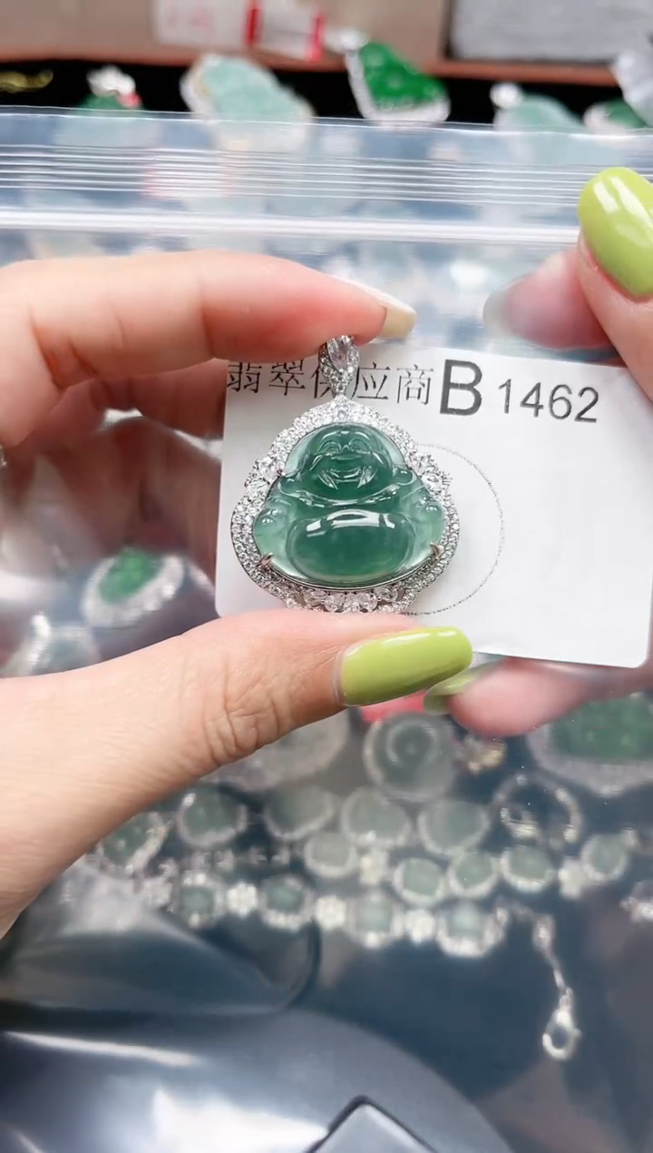 【闪购商品】翡翠颈饰未镶嵌赠皮绳1462