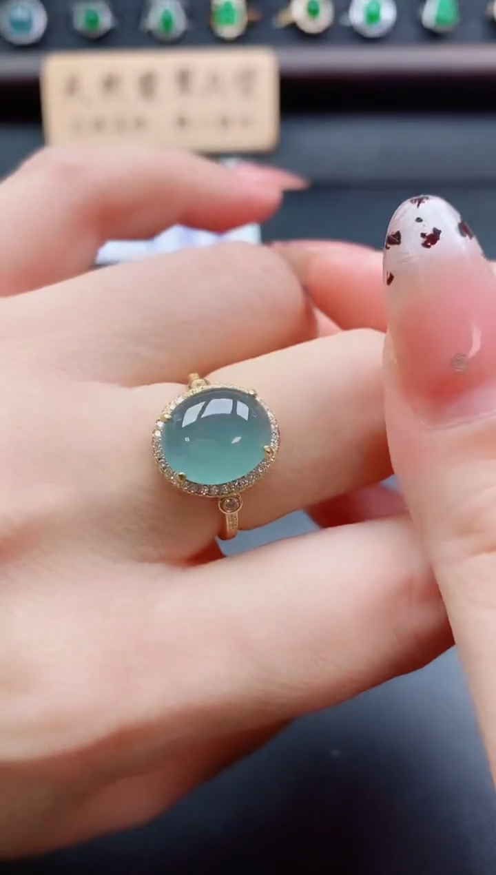 银S925镶嵌戒指翡翠1