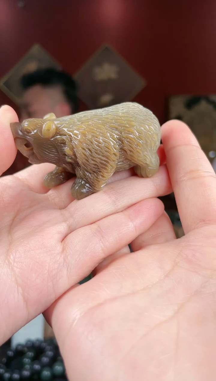 【闪购商品】和田玉把件未镶嵌糖白熊
