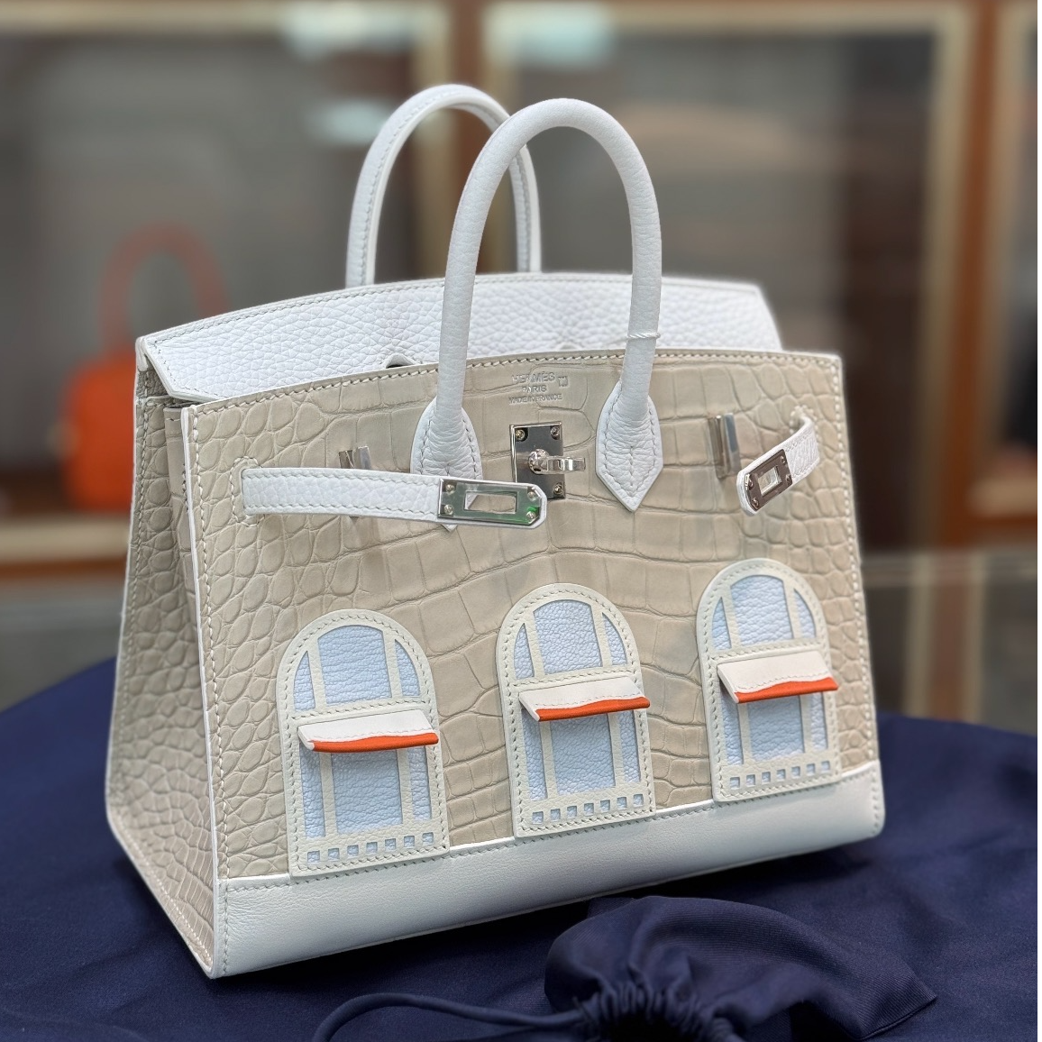 99新 Hermes/爱马仕 bk20手提包/白房子Z刻/250917LCCAB04