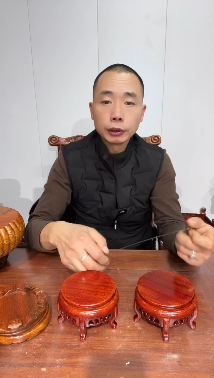 木买一送一香炉底座红11*12*7