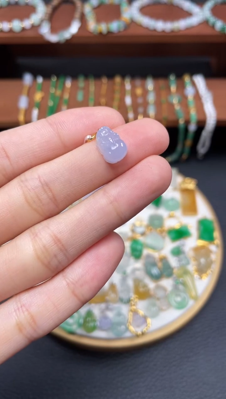 【闪购商品】翡翠吊坠(不含链)18K金镶嵌一个   JK318