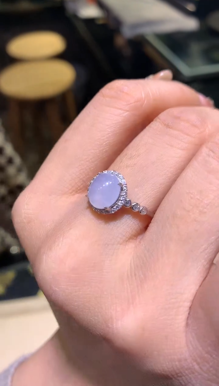 【闪购商品】翡翠吊坠(不含链)银S925镶嵌戒指