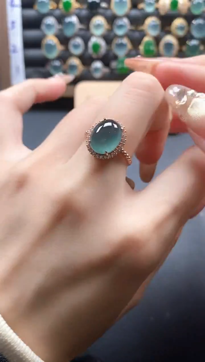 银S925镶嵌戒指翡翠51151