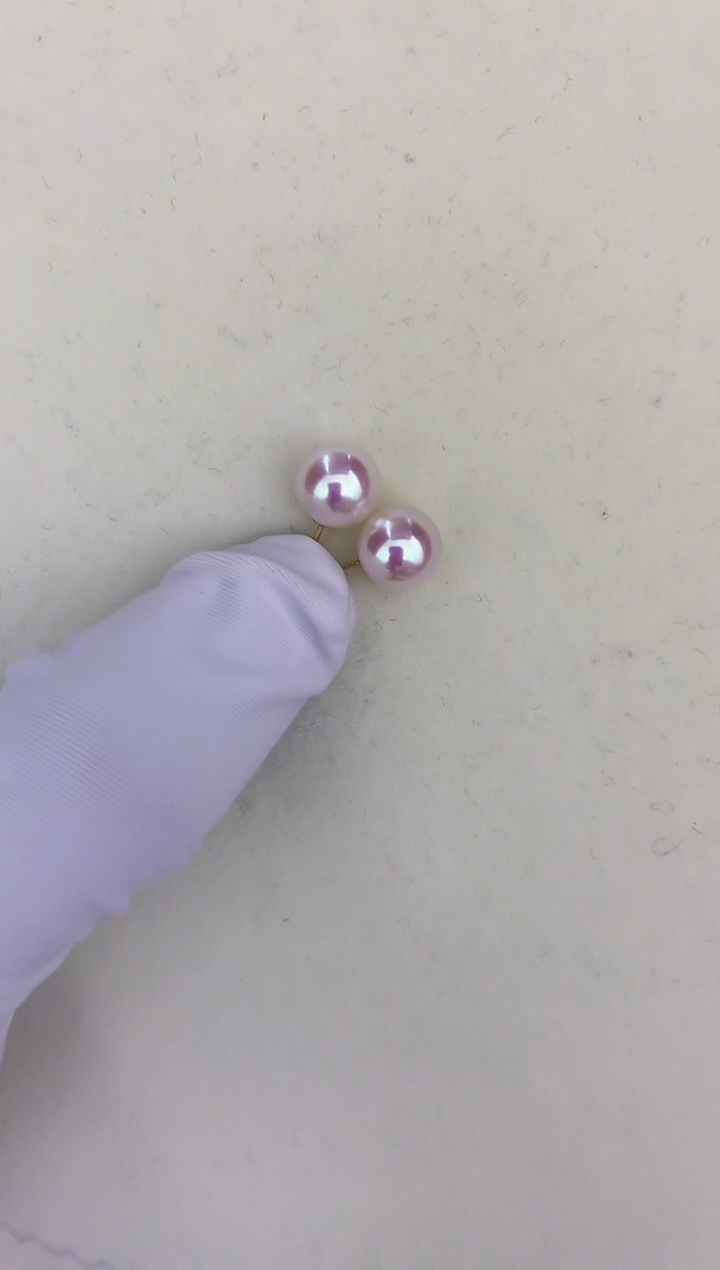 18K金镶嵌海水珍珠DA 8-9 耳钉 GD015