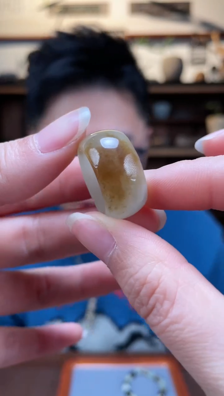 【闪购商品】和田玉指环未镶嵌03和田玉指环14#HX多样性发一