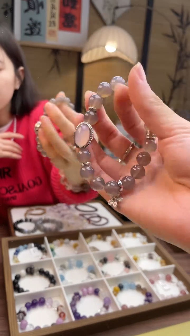 【闪购商品】水晶手链合金粉水晶