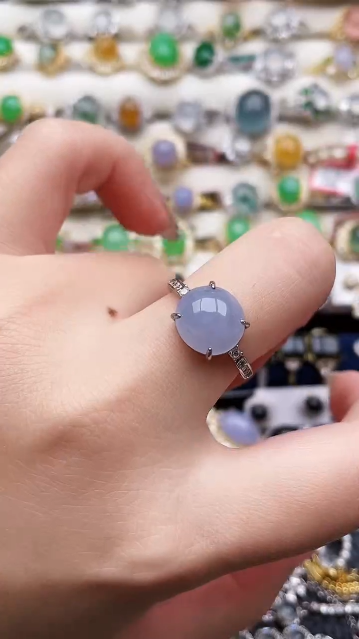 银S925镶嵌戒指翡翠178