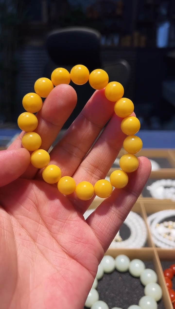 手串蜜蜡未镶嵌11+鸡油黄