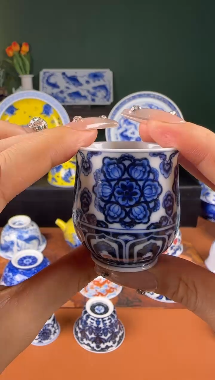 【闪购商品】杯洪印慕明 青花宝相 杯杯