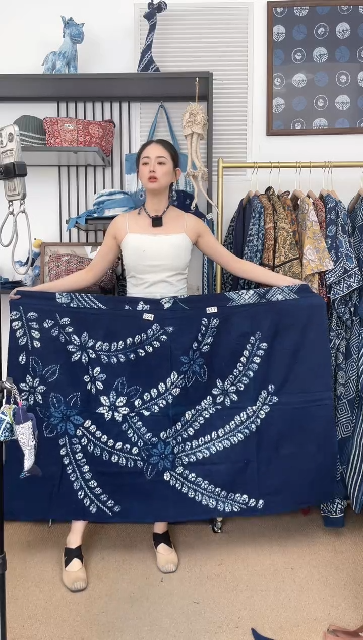 【闪购商品】417白族非遗手工扎染裹裙85cm