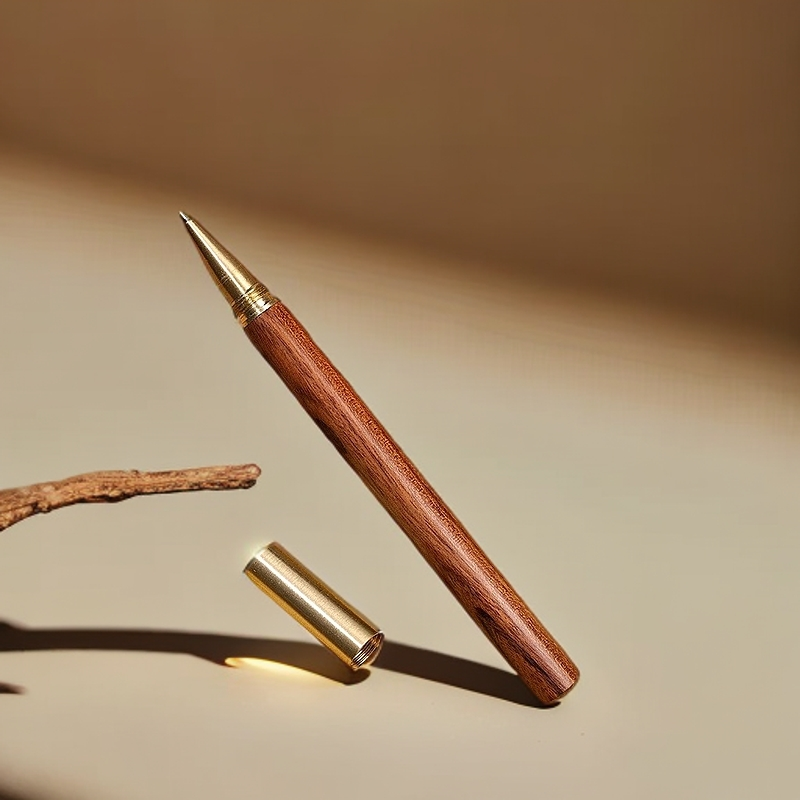 福利品黄铜签字笔实木杆商务高档送礼中性签名笔办公书写耐用
