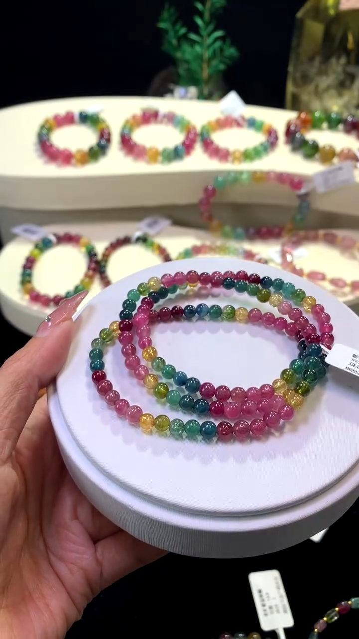 【闪购商品】碧玺手链未镶嵌【梦源珠宝】天然碧玺多圈手链