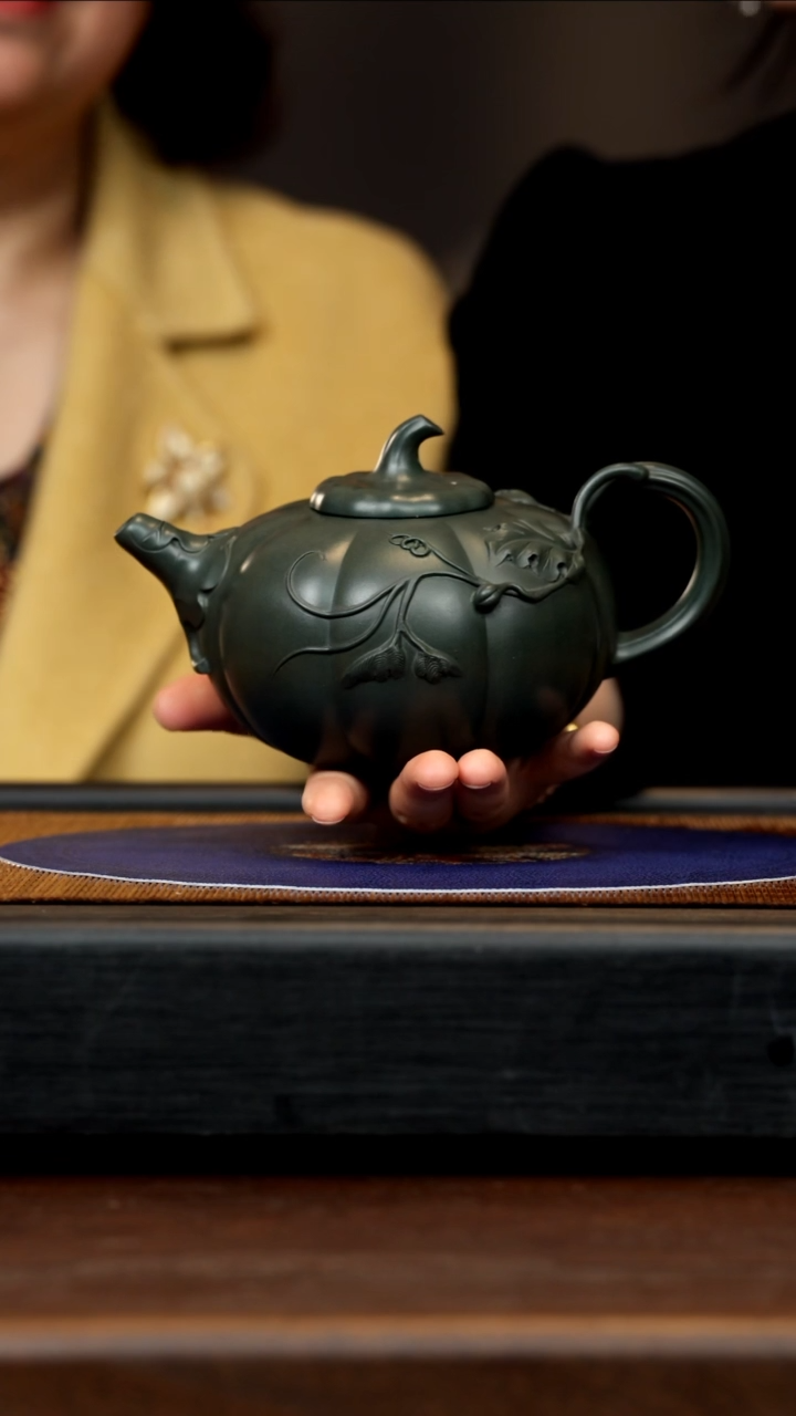 【闪购商品】紫砂茶壶XJZ 绿泥 南瓜 520cc