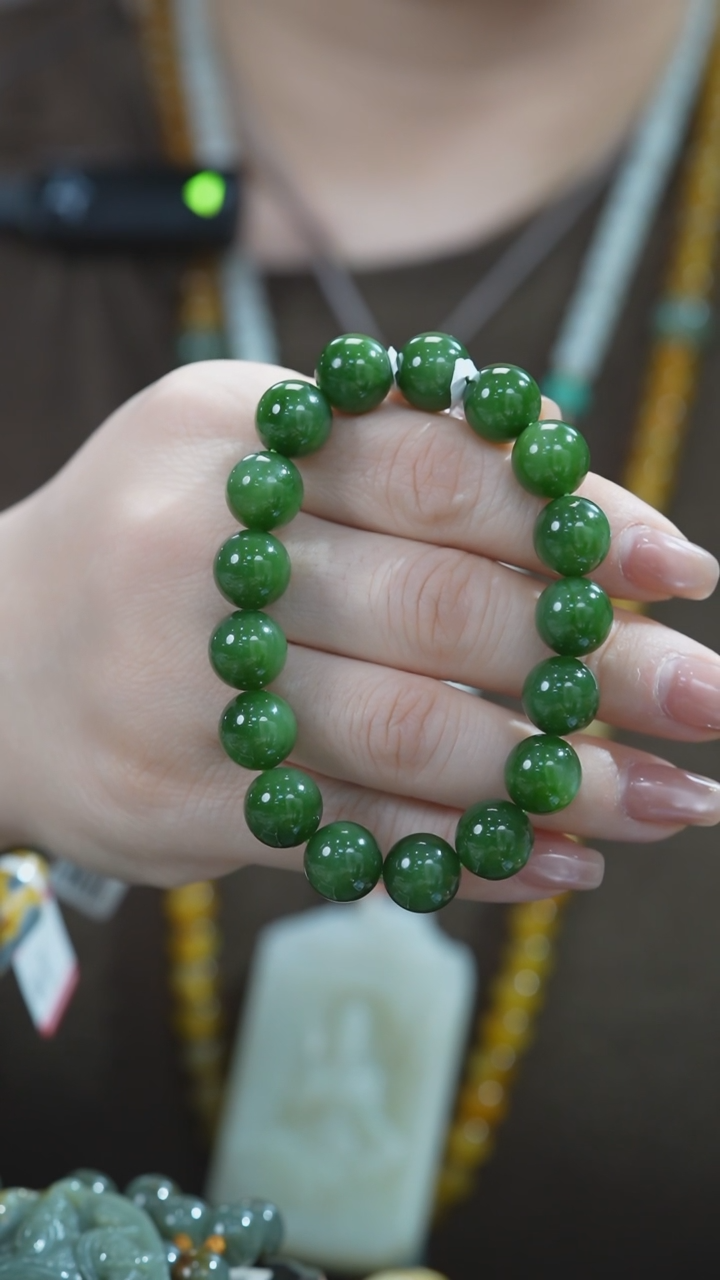 【闪购商品】和田玉（碧玉）手串未镶嵌卡12