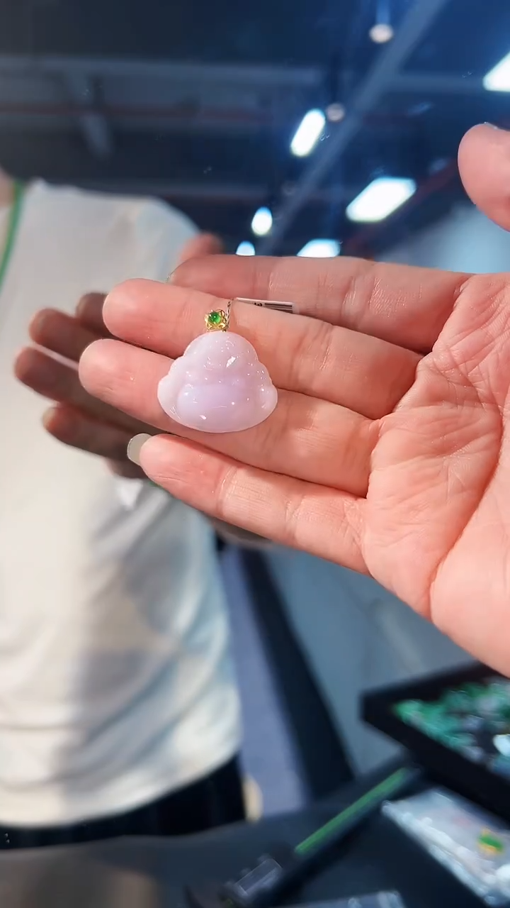 【闪购商品】翡翠颈饰18K金镶嵌缅料A货/支持复检/一件