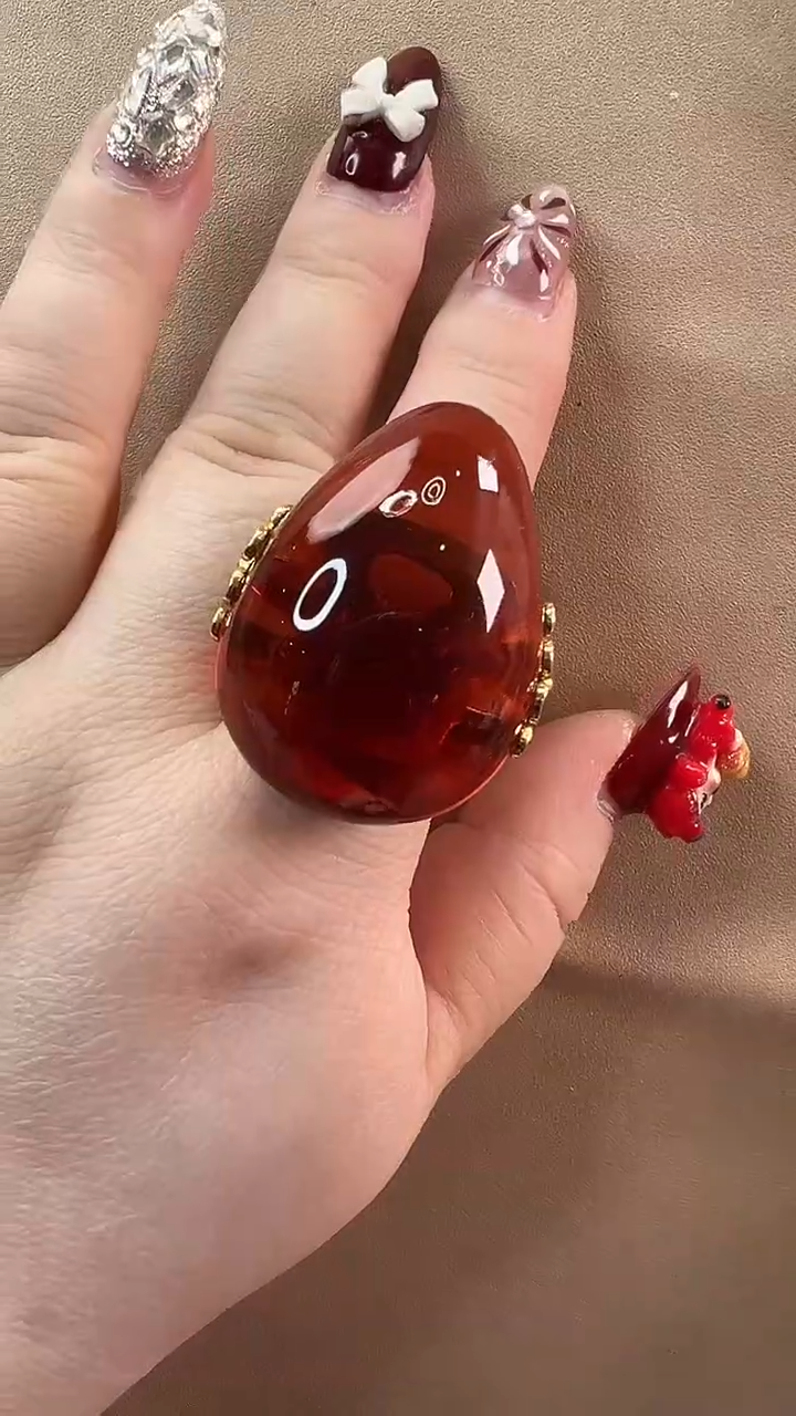 【闪购商品】琥珀戒指未镶嵌戒指