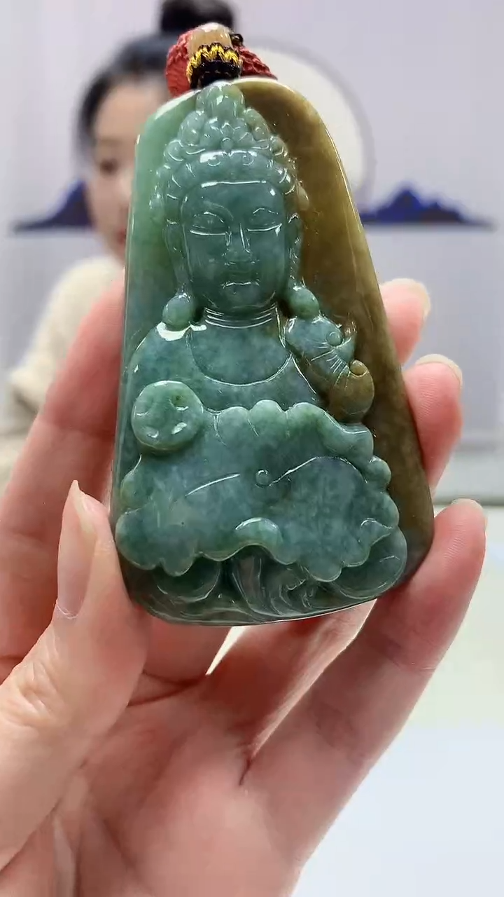 【闪购商品】定制翡翠未镶嵌4902zm-毛货挂件观音105