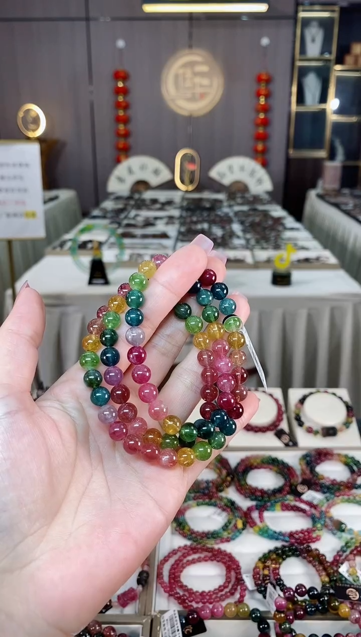 未镶嵌老矿碧玺三圈手串7mm+碧玺hon多样性发货一条