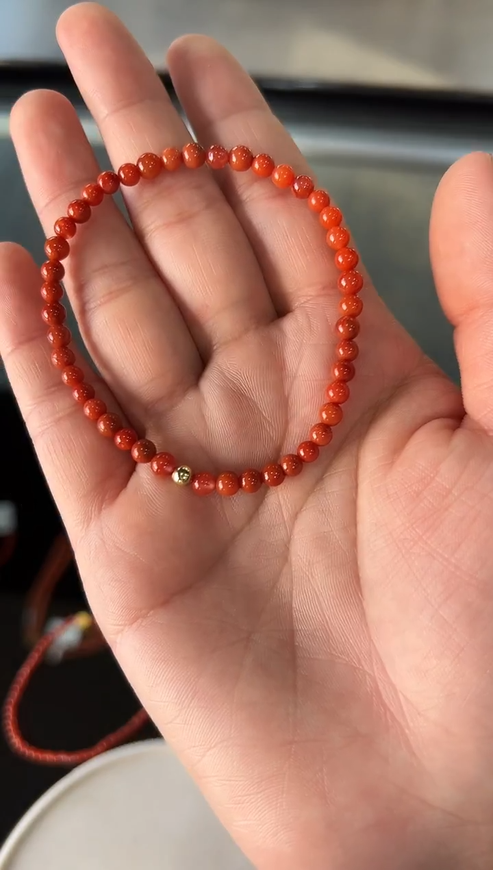 未镶嵌手链南红玛瑙5mm南红小米珠单圈手串