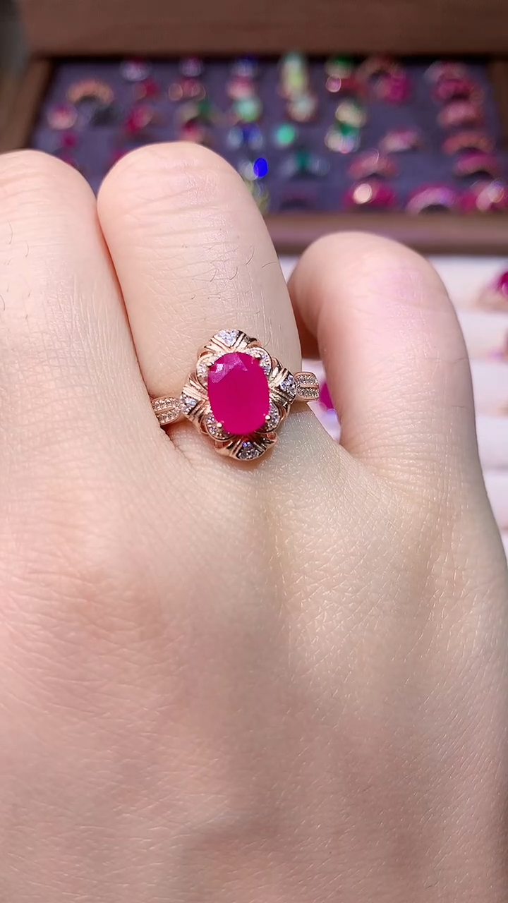 【闪购商品】红宝石戒指银S925镶嵌00000