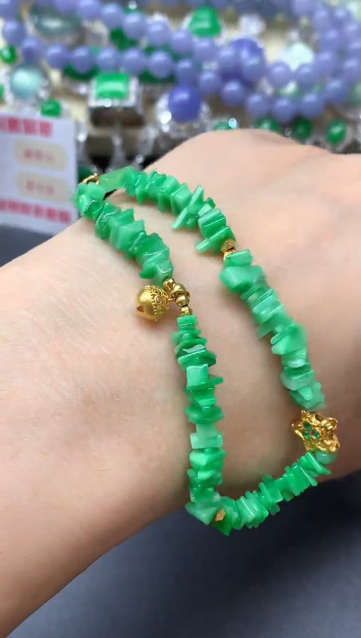 18K金镶嵌手链翡翠210-中国好珍宝
