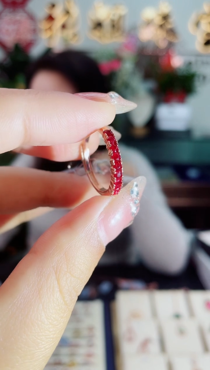 【闪购商品】红宝石戒指银S925镶嵌戒指