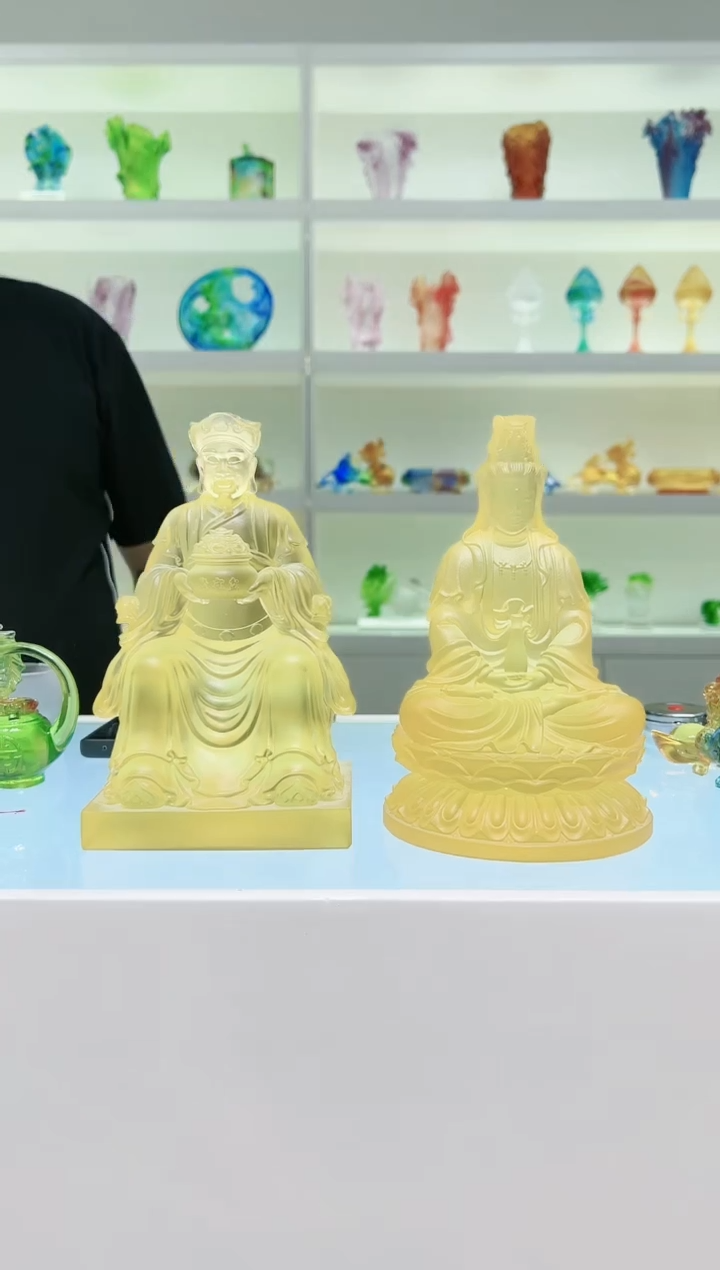 【闪购商品】茶宠古法琉璃财神和观音