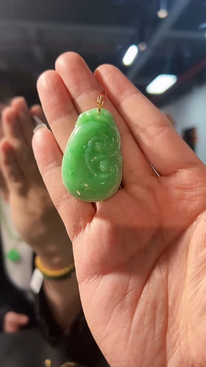 【闪购商品】翡翠颈饰18K金镶嵌缅料A货/支持复检/一件