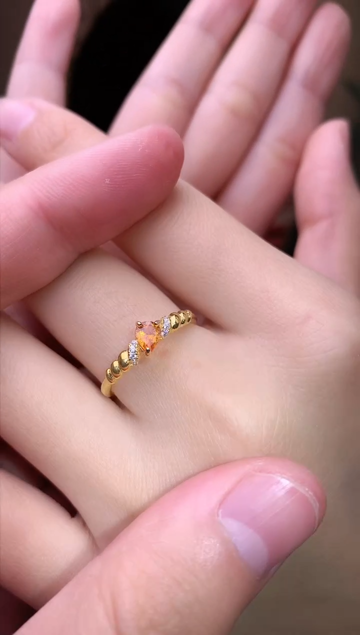 【闪购商品】石榴石戒指银S925镶嵌戒指