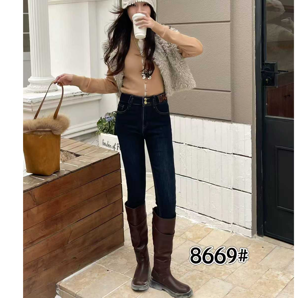 【8669】新款时尚百搭显瘦小脚裤