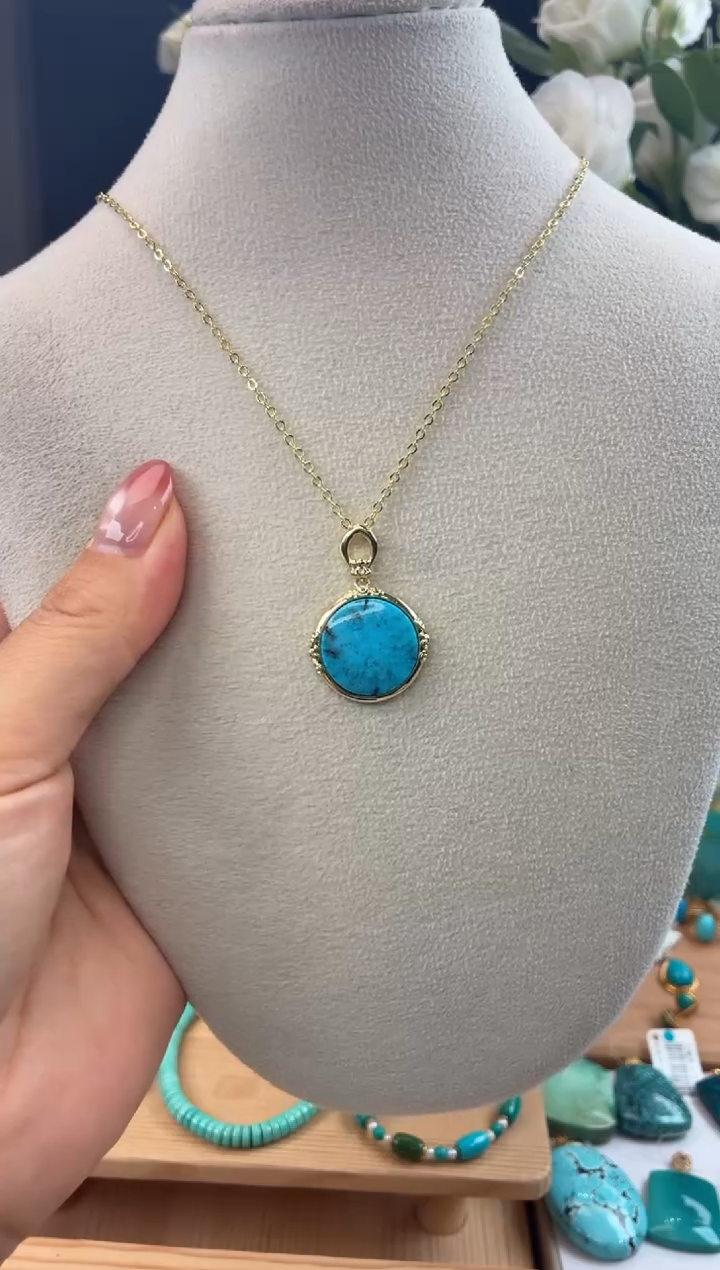 合金绿松石项链1