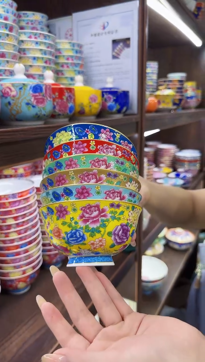 珐琅4.5英寸饭碗10个景德镇餐具