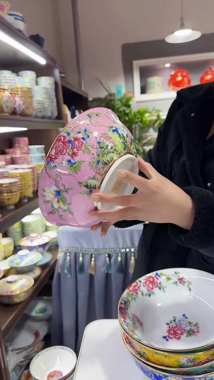 【闪购商品】瓷片9英寸大汤碗景德镇万花1个