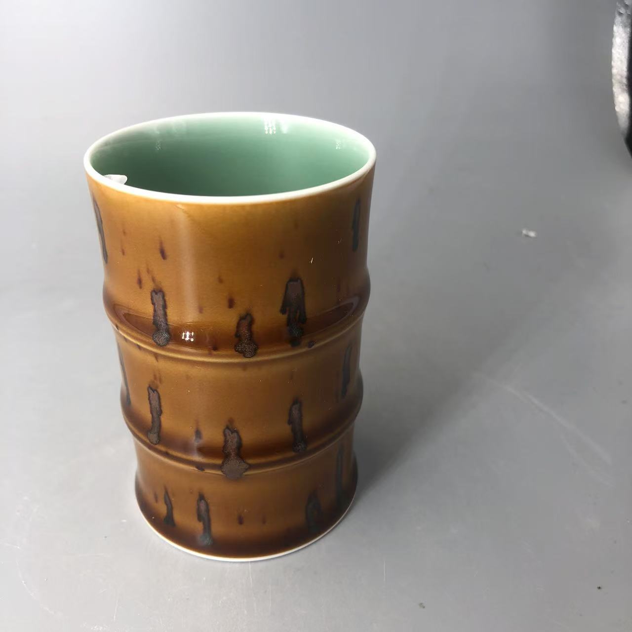 非遗茶空间 景德镇闰火堂 陶瓷斑竹高竹节杯rht00265