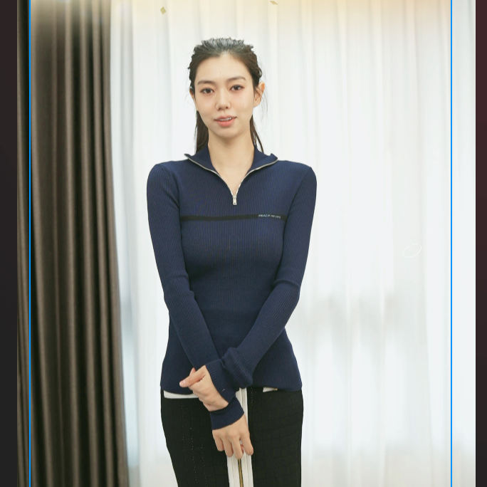 95新 Prada/普拉达 针织高领打底160码蓝色/250819WYY8X10