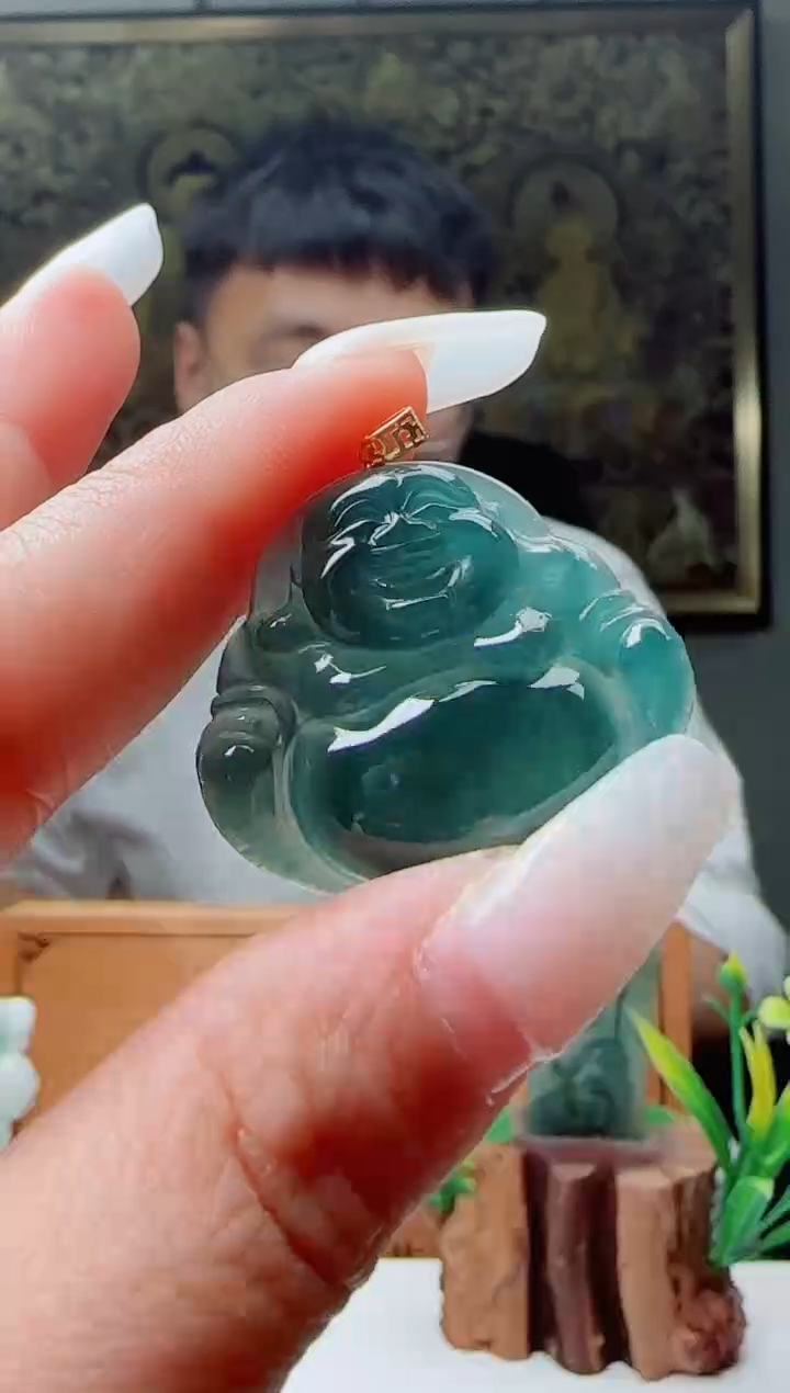 翡翠18K金镶嵌颈饰多样性随机发其一