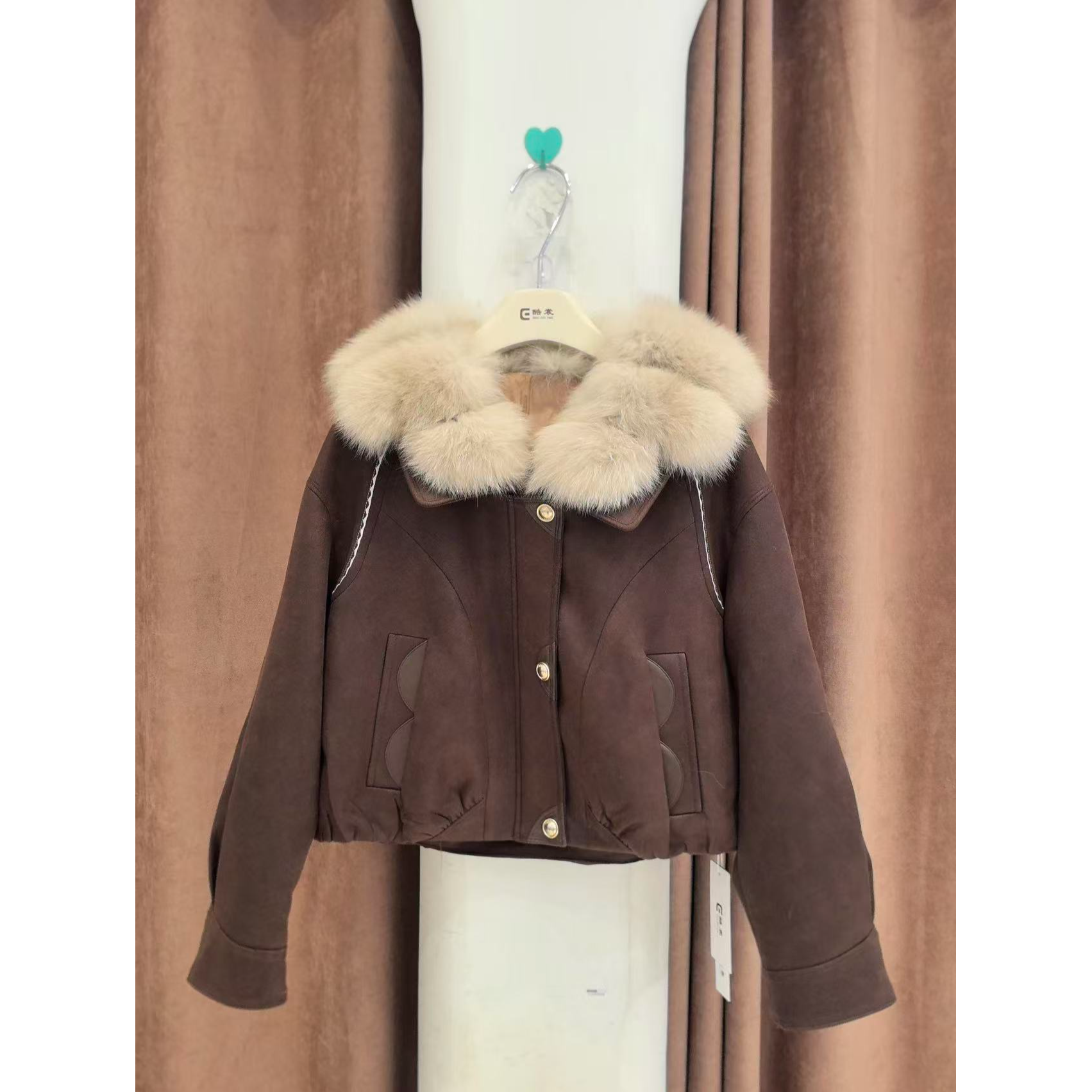 2025冬季新款毛毛海军领时尚气质加厚小个子短款外套