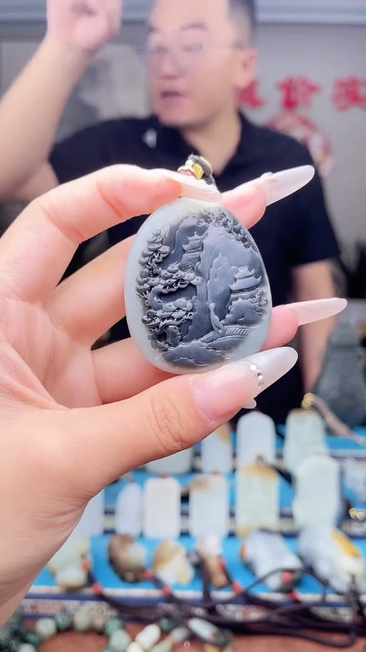 和田玉未镶嵌挂件1