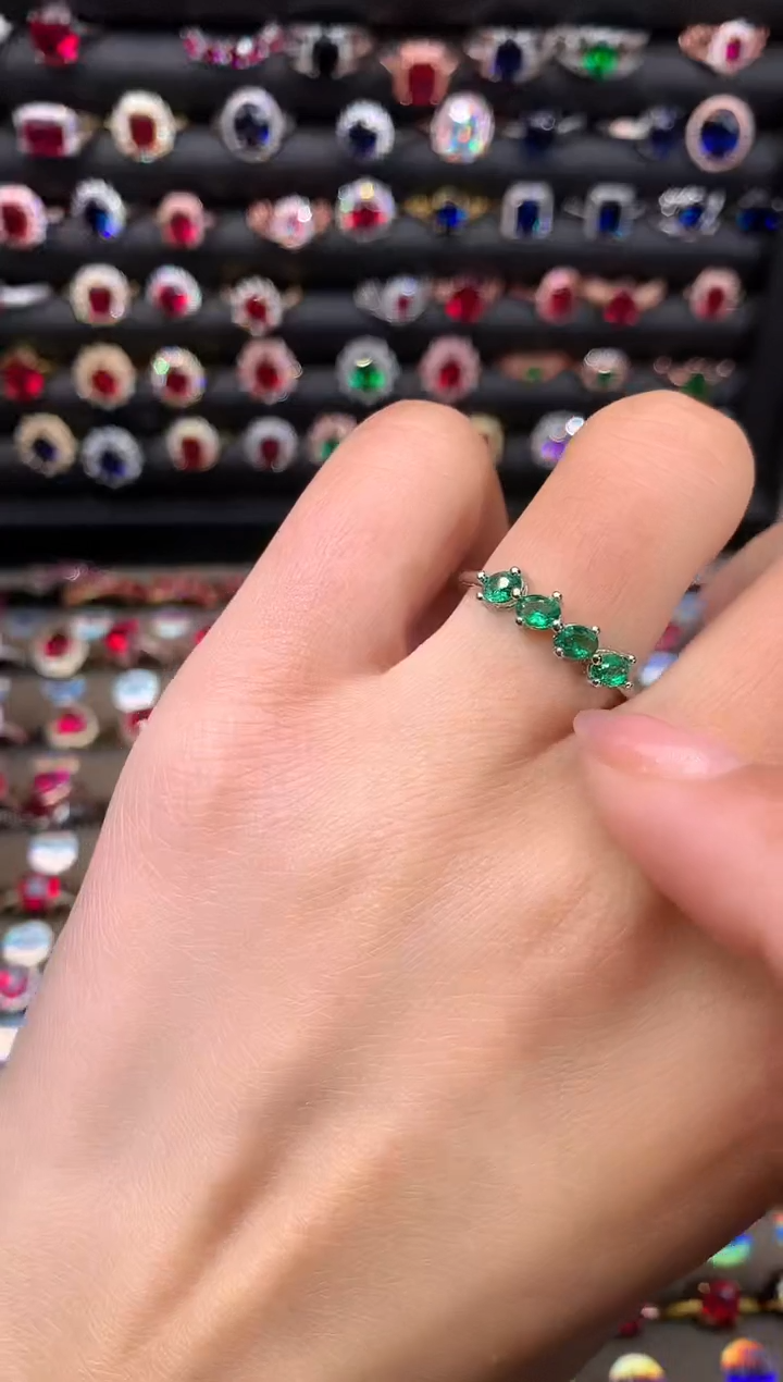 【闪购商品】透辉石戒指银S925镶嵌1