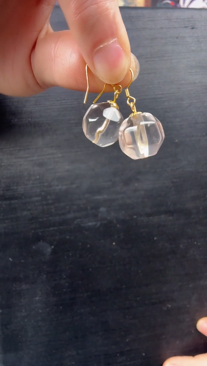 银S925镶嵌耳环水晶天然